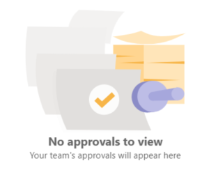 Screenshot is an example that shows no approval requests.