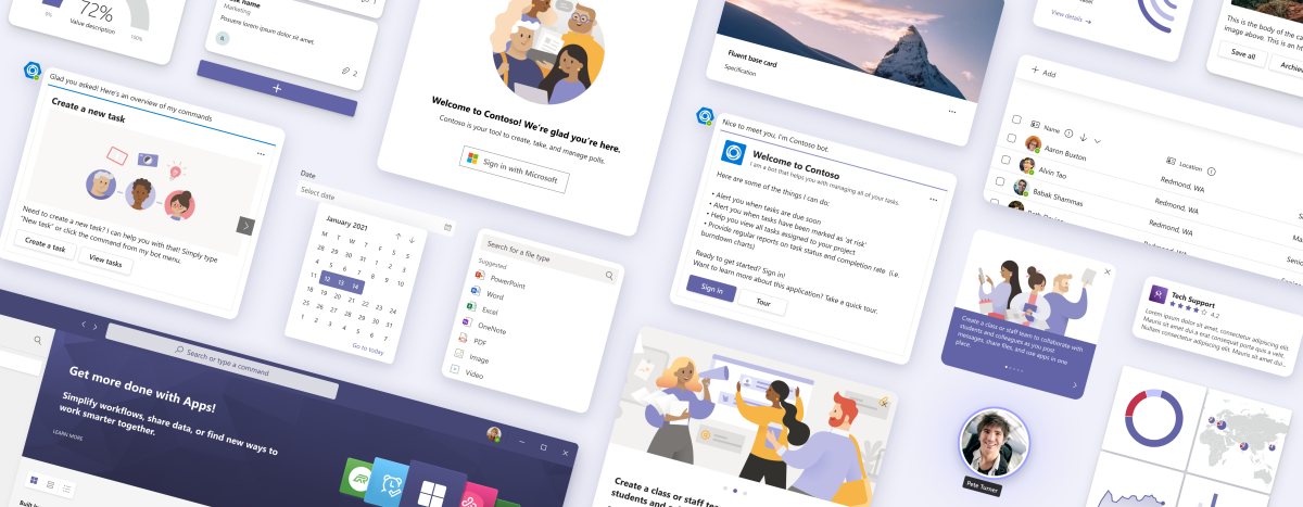 Conceptual image introducing the Microsoft Teams design guidelines.