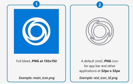 Example shows the two assets to generate app icons.