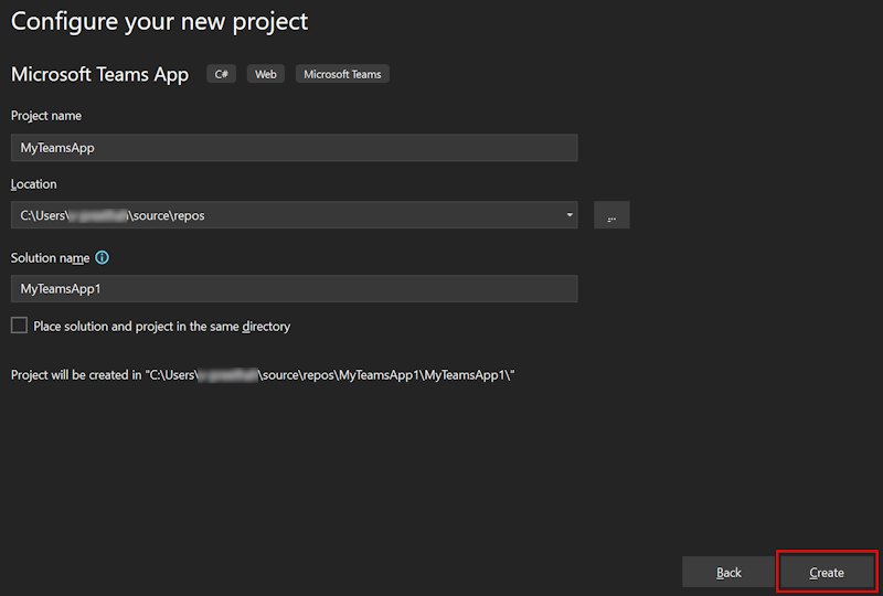 Screenshot shows the creation of Project name.