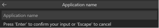 Screenshots shows  to enter application name.
