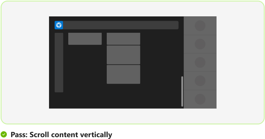 Graphic shows an example of in-meeting tab with vertical scroll.