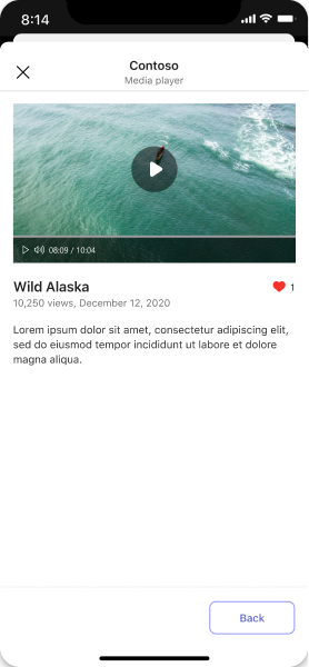 Example media content in a task module on mobile.