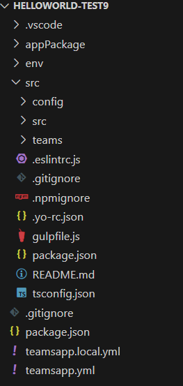 Screenshot showing app project files for a personal app in Visual Studio Code.