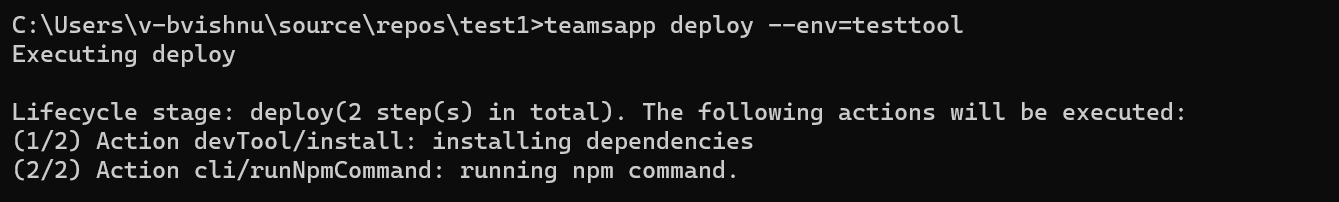 Screenshot shows the process of installing the required dependencies and npm packages.