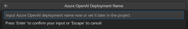 Screenshot to enter Azure open API deployment name.
