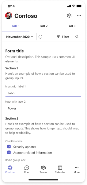 Example shows a breadcrumb template on mobile.