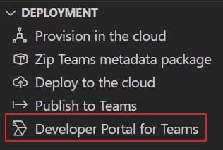 Developer Portal for Teams