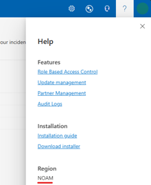 Screenshot showing PMP region