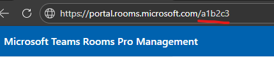 Pro Management Portal URL highlighting the 6 character code