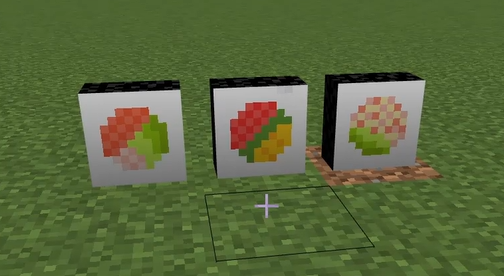 Picture of sushi blocks in Minecraft: Bedrock Edition.