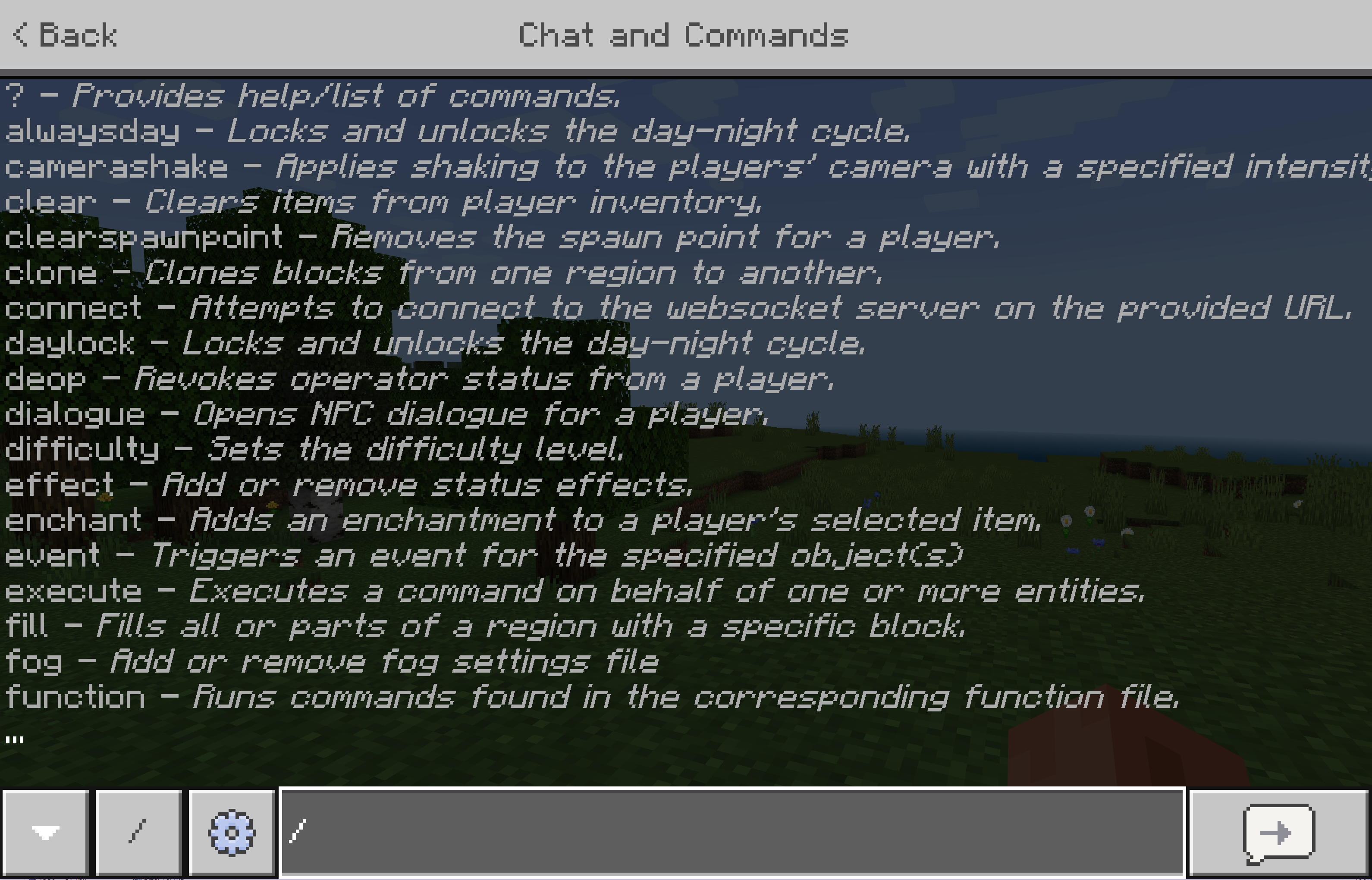 Minecraft Commands List 