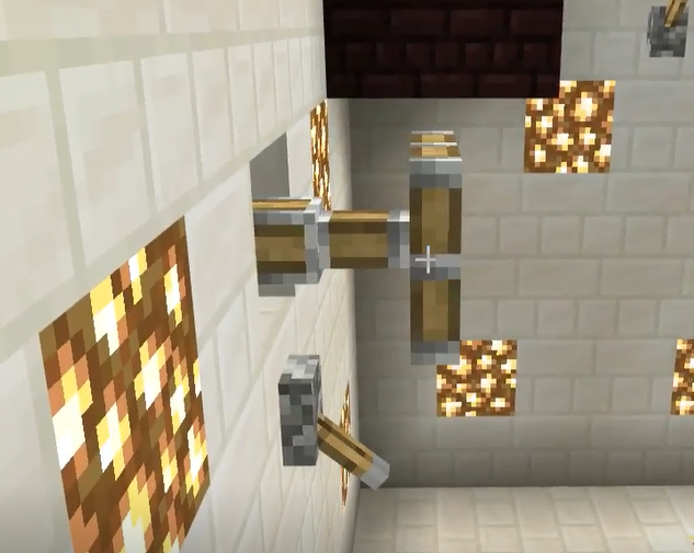 The sample parkour map's Redstone levers and pistons challenge