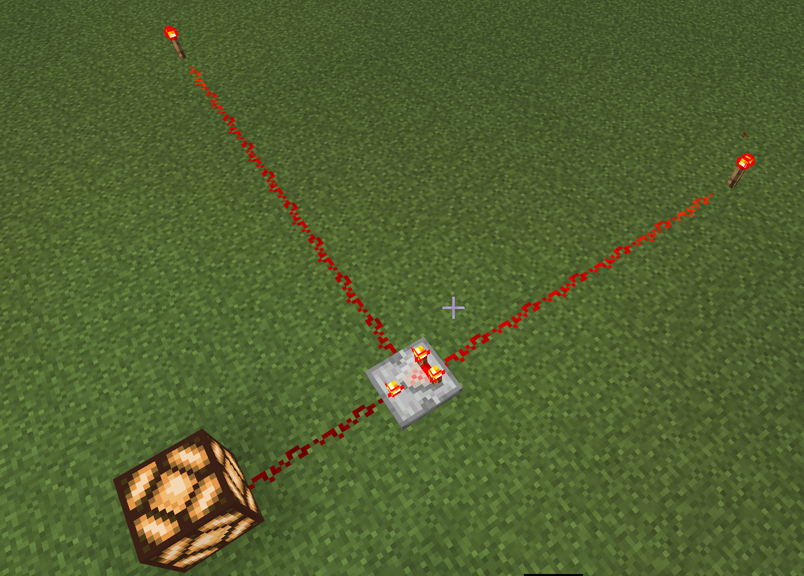 Image of a comparator comparing 2 redstone signals.
