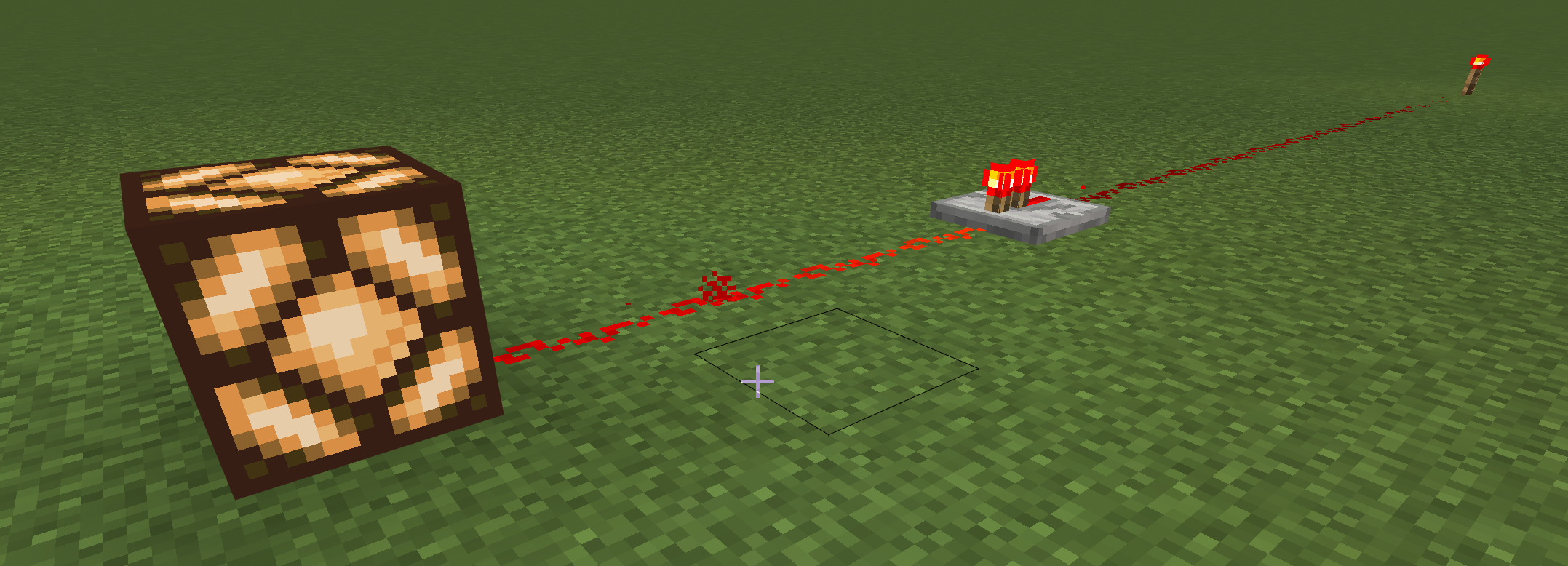 Image of a repeater extending a redstone signal.