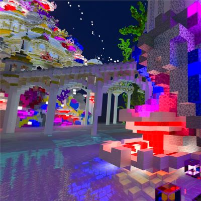 A standard Minecraft world with Ray Tracing enabled