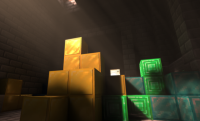 Various metal blocks and how Ambient Occlusion allows for a more realistic lighting and shadow effect