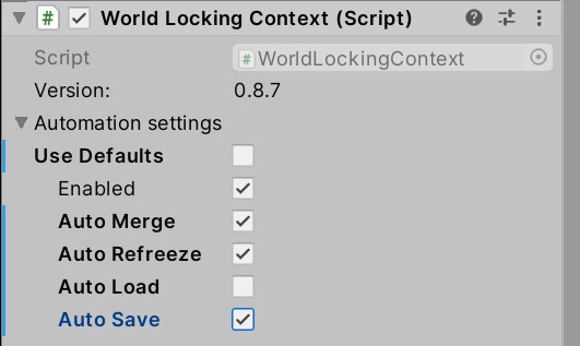 Setting for auto-saving but application controlled loading