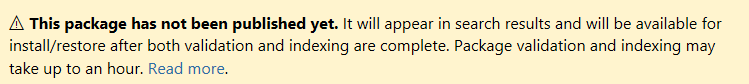 Package validation warning