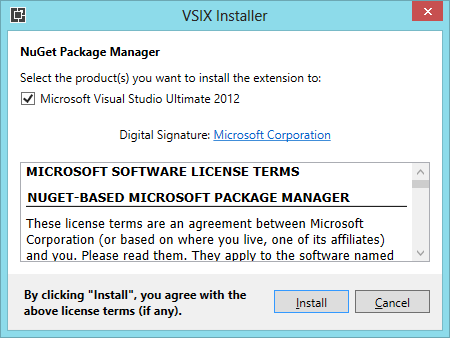 Visual Studio Extension Installer