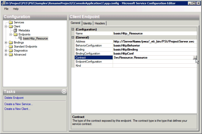Using the WCF Service Configuration Editor