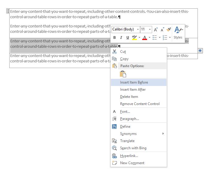 content control microsoft word