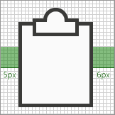 Diagram showing icon that errs to the left by 1 px.