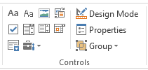 Content Controls group on the Word ribbon.