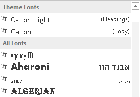 The font picker.