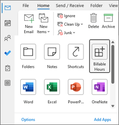 Available modules and module extension add-ins in the More Apps flyout.