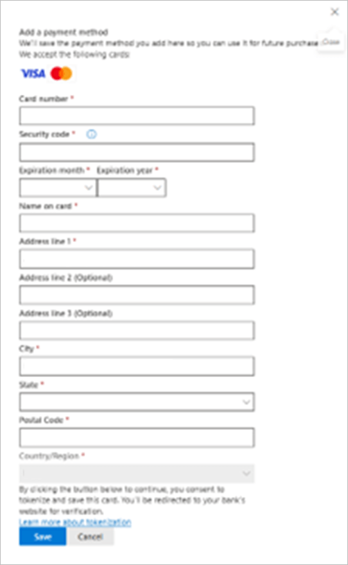 Enter billing details and payment information