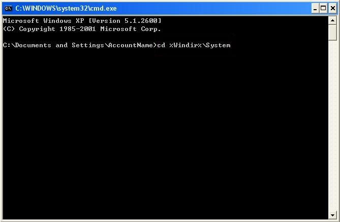 Run cd %windir%\system32 at the command prompt.