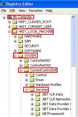 Locate and then select the MSIServer registry key.