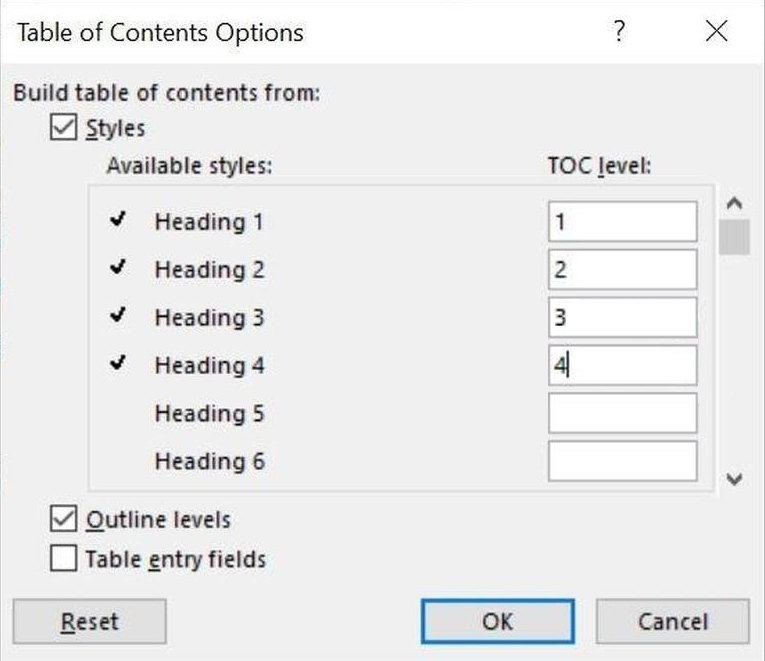 how-to-create-table-of-contents-in-word-entries-without-a-page-number