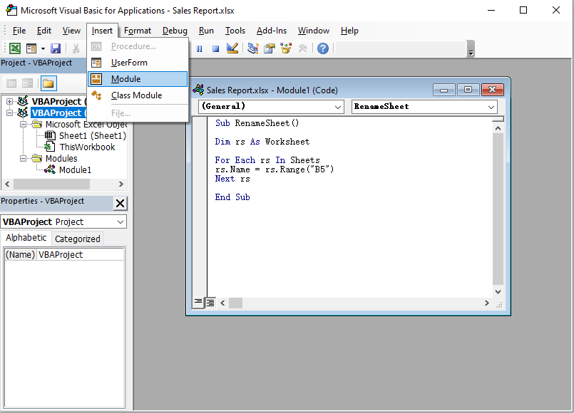 Rename Sheet After Cell Value