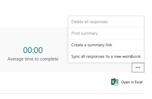 Screenshot to select the Sync all responses to a new workbook option in Excel.