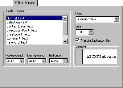 Editor format tab