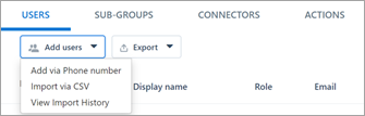 Screenshot of the Import vis CSV option.