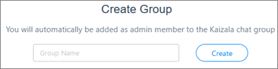 Screenshot of Create Group window.