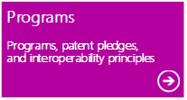 Programs, patent pledges, and interoperability principles