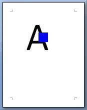 The shape is horizontally positioned relative to the character of text underneath it.The shape is right aligned with the right edge of the character for even numbered pages.