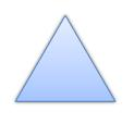 An isosceles triangle shape