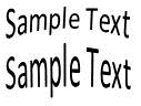 A text shape in which the lower lines expand upward, and the upper lines shrink to compensate:
