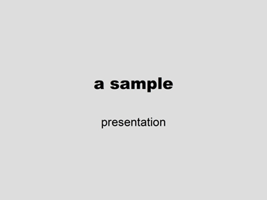 A sample presentation