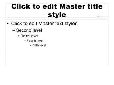 Click to edit Master title style
Click to edit master text styles
-Second level
Third level
Fourth level
Fifth level