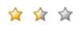 3 stars for rating. First star is completely filled in yellow. Second star is half yellow and half gray. Third star is all gray
