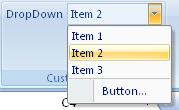 A drop-down control with selection items