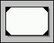 White rectangle with black frame corners