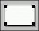 White rectangle with dark corners and drop shadow on bottom right