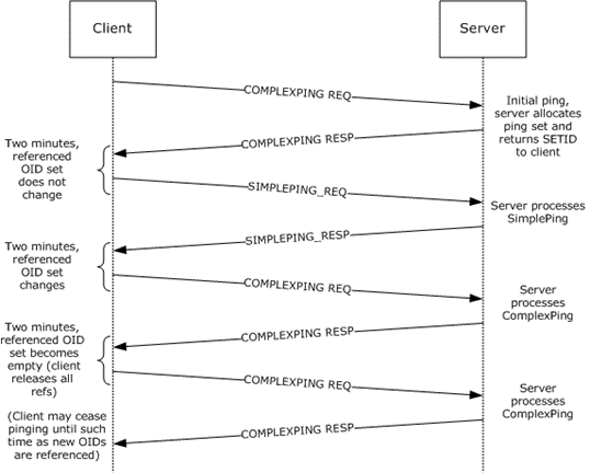 Client-to-server pinging sequence